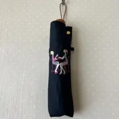 Petit Ange 刺繍折り畳み日傘　スパンコール　女の子　猫　ネコ　黒