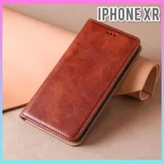 iPhone XR 手帳型ケース ブラウンレザー カード収納 レザーケース