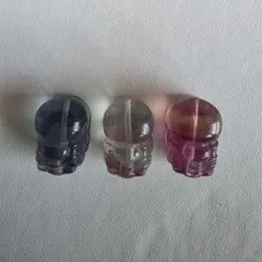 フローライト　貔貅 パーツ 3個セット　※縦穴貫通あり※ N_216