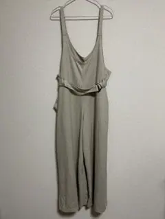 グレー サロペット オールインワン ウエストベルト付き