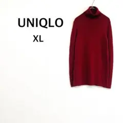【ユニクロ】タートルネック XL レッド エクストラファインメリノ リブ♡美品