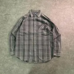 7BS1【NEWBURGH】チェック柄　長袖シャツ　グレー　古着used