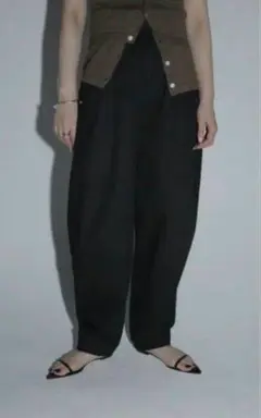 louren centerpress cocoon pants black