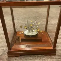 純銀盆栽　１号　梅　光則作 置物 ガラスケース入りインテリア シルバー細工　梅金 Yahoo!オークション - 純銀製 松 盆栽 光則作 ガラスケース付