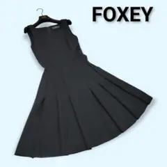 美品☆FOXEY フォクシー ノースリーブ プリーツスカートワンピース