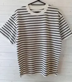 ★【値下げ】GLOBAL WORK 白黒ストライプ Tシャツ メンズ S