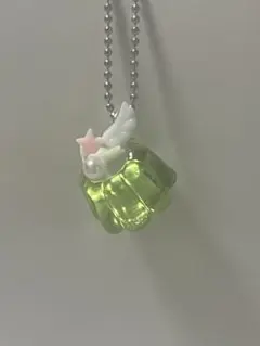 ハンドメイド ゼリー キーホルダー グリーン
