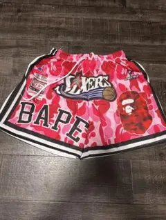 BAPE ピンク迷彩 バスケットボールショーツNBA SIXERS