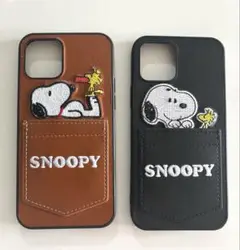 スヌーピー刺繍 iPhone12/12proケース かわいい