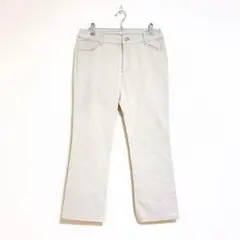 クームリュクス　パンツ　ホワイト　40 シンプル　カジュアル　伸縮性　ゆったり