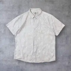 【90s】US輸入イギリス古着メンズハワイアン半袖アロハ柄シャツLホワイト