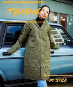 TAION タイオン ミリタリー Vネック ダウン ロングコート