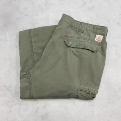 カーハート　リップストップ　ワークパンツ　ボトムス　古着　モスグリーン　W40