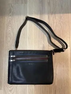 未使用級 ポールスミス クラッチバッグ ショルダー 2way レザー ストライプ
