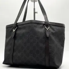 【希少モデル】GUCCI ハンドバッグ GGスプリーム ブラック レザー✖️PVC