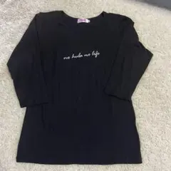 プアラニ Tシャツ ブラック　シルバーロゴ　シンプル　7分袖　XL