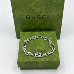⭐ 極美品 ✨GUCCI シルバー ロゴ チェーンブレスレット 20cm
