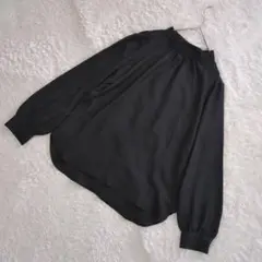 ✨️良品✨️GU スタンドカラーシャツ　Lサイズ 長袖 ブラック