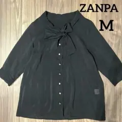 【美品】ZANPA ザンパ ボウタイブラウス M ブラック 日本製
