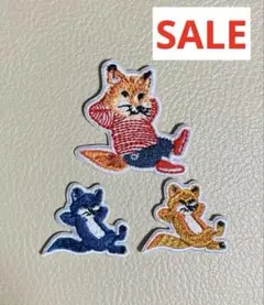 【SALE】キツネアイロンワッペン　3個セット(1.4.5)