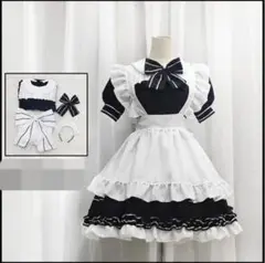 【Mサイズ】クリスマス メイド服 コスプレ ロリータ 古典 小悪魔 フルセット