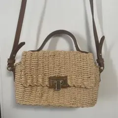 ZARA ザラ ウーブンボックスクロスボディバッグ かごバッグ ショルダーバッグ