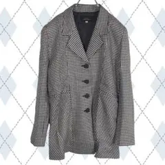 2525☆ノワ ジャケット 千鳥格子 上品 ロング丈 テーラード