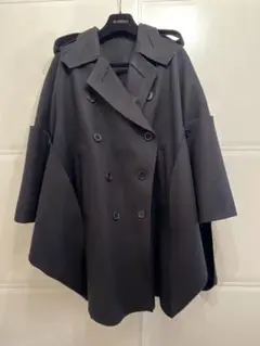 VALENTINO☆最高級ラインポンチョロングコートダークネイビー38