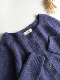 tumugu モヘヤ混 ニット カーディガン ネイビー