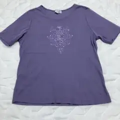 ESSEE SPARIS エンブレム 刺繍 半袖Tシャツ 綿100% 紫