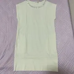 【未使用】LEPSIM☆レプシィム☆ストーン付きフレンチスリーブワンピース