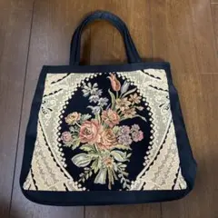花柄刺繍トートバッグ