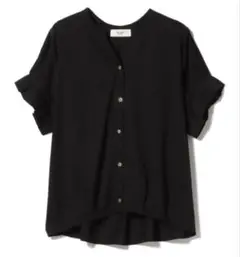BEAMS HEART スキッパーネック カットソー ブラック　ONESIZE