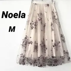 ノエラ　チュールスカート　フレア　レース　花柄　上品　綺麗め　大人可愛い　M
