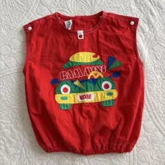 車　赤　タンクトップ　レトロ　パッチワーク