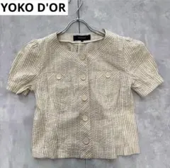 最終値下げ yoko d'or ヨーコドール　ブラウス　ストライプ　アイボリー