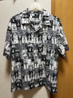 PLAYBOY FREAK'S STORE 半袖シャツ 開襟シャツ　モノクロ