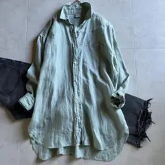 美品✨URBAN RESEARCH DOORS オーバーサイズリネンシャツミント