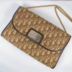Christian Dior トロッター CD金具 チェーン ショルダーバッグ