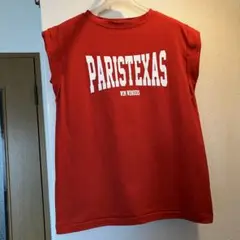 美品MICALLE MICALLE Tシャツ ノースリーブ レッド　カットソー