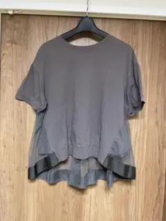 グレー 透け感 Tシャツ 半袖