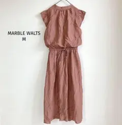 MARBLE WALTS ワンピース【M】茶 フレンチスリーブ フリル
