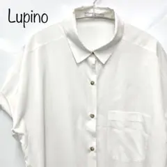 【Lupino】シャツワンピ　ロングシャツ　半袖　ホワイト　M