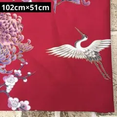 シーチング生地 花柄 鶴 和柄 102cm×51cm
