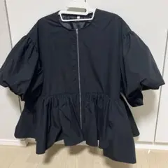 coca パリフワバルーンギャザージャケット　ブラック　L