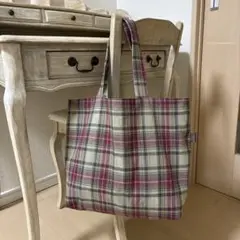 コットン　リネン　トートバッグ　ハンドメイド