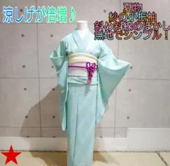 1310.夏物 紗 小振袖 二尺袖 バチ衿 無地 ぼかし 正絹 着物