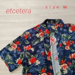 値下げetcetera フローラル柄 半袖シャツ M
