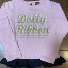 Dolly Ribbon ドット柄長袖カットソー 150