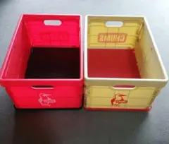 CHUMS　チャムス　折り畳み　コンテナボックス　ベージュ　赤　２個セット